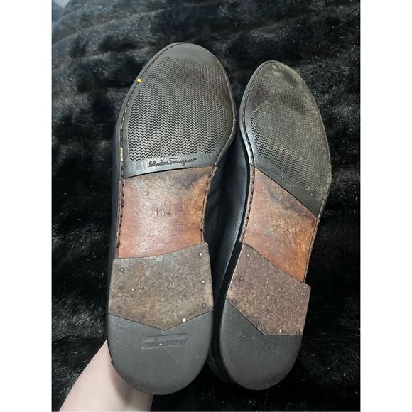 Salvatore Ferragamo Ponza” black calf slip on penny loafers 11.5 d shoes main image 8